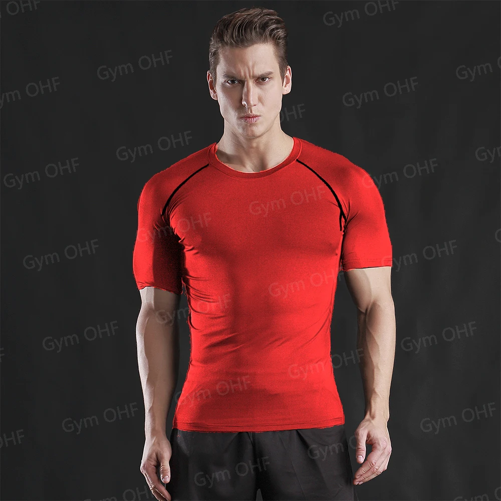 Rash guard Kompression shemd Boxen Laufen Trikots Yoga Fitness MMA Männer T-Shirts Bjj Strumpfhosen Muay Thai Gym Sport Marke Kleidung – Detail 17