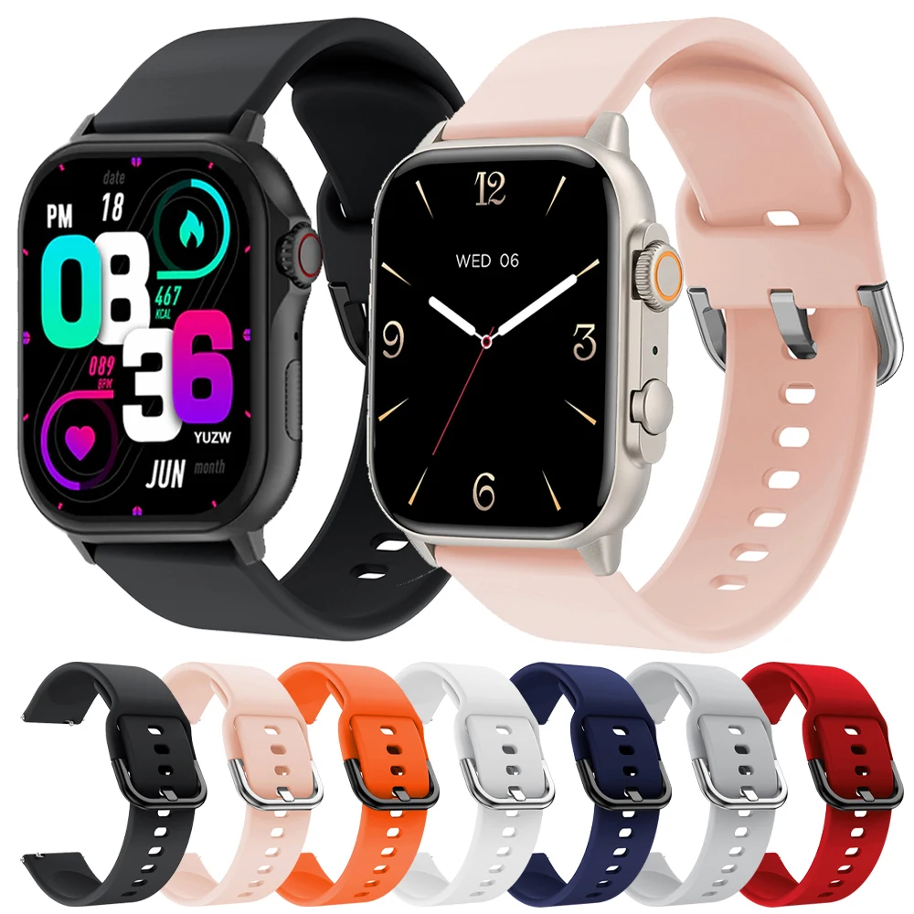 Pulseira de silicone 20mm 22mm para colmi c81 c80 m40 m42 banda para colmi p81 p71 p73 i31 v68 relógio inteligente pulseira esportiva acessórios macios