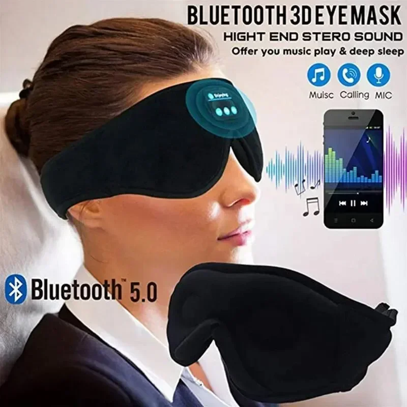 Mask For Sleep Headphones Bluetooth 3D Eye Mask Music Play Sleeping Headphones with Built-in HD Speaker image 5