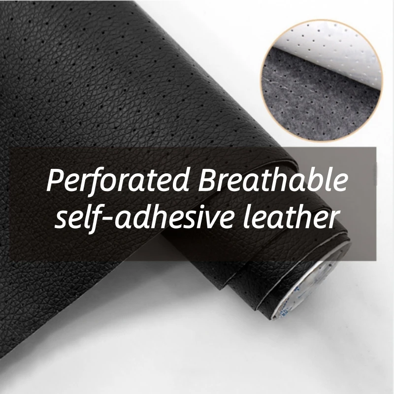 Perforated Faux Leather Repair Sticker Peel and Stick PU Leather Patch for Automotive Seat Sofa Couch DIY Repair Adhesive Fabric