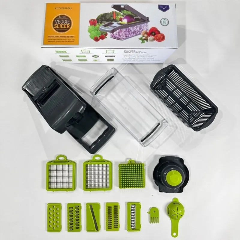 

14-Piece Vegetable Cutter Multi-Functional Kitchen Slicer for Cooking Meal Prep