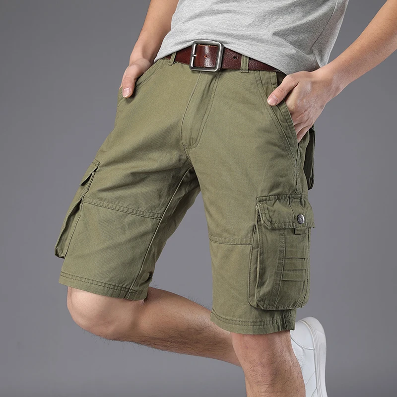 2024 Summer Solid Color Casual Shorts Multi-Pocket Men Cargo   Jogger Running Beach   28-38 X110