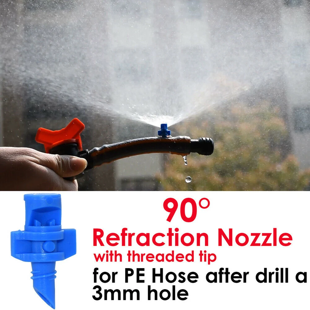 50PC 90/180/360 Degree Refraction Nozzle Sprinkler Head Thread Connection Garden Irrigation Mist Sprayer Spray Jet Greenhouse