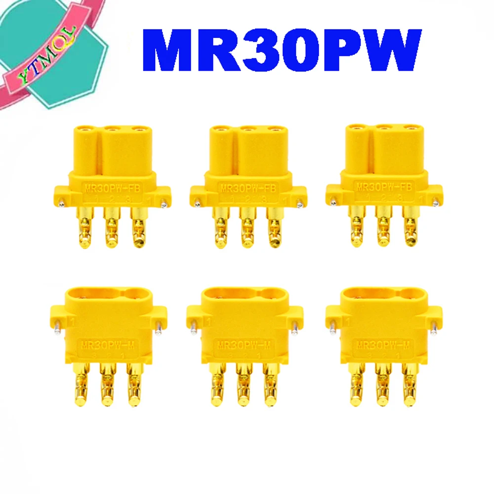 

2 шт. MR30PW Штекерный гнездовой разъем для радиоуправляемого квадрокоптера с аккумулятором FPV Lipo