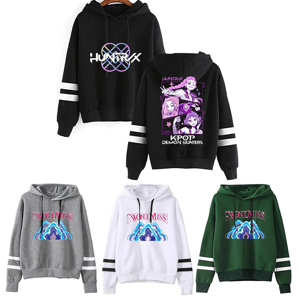 

Hoodies Women Men Clothing Anime K-Pop Demon Hunters Zipper Hoodie Harajuku Pullover Tops Streetwear Sweatshirt