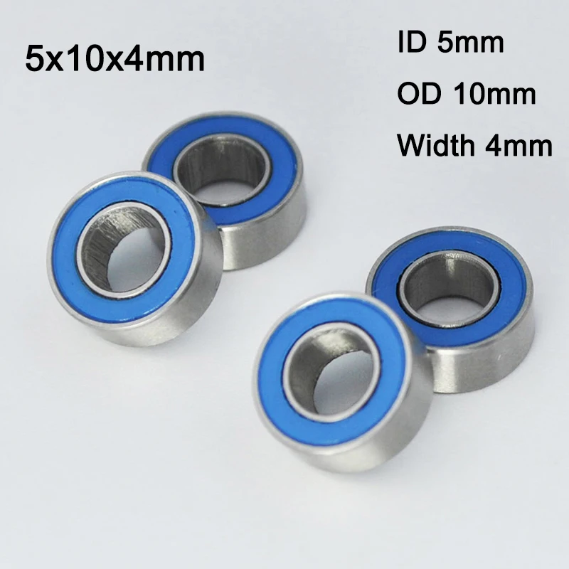 10 pezzi sigillati in gomma MR105 2RS 5*10*4 mm 1150 RC Car 5 10 4 cuscinetti a sfera in miniatura