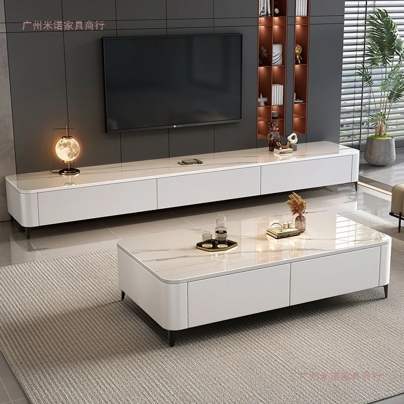 Factory Direct 2026 Top Rated Slate Coffee Table Living Room Household Small Unit Modern Simple Floor TV Cabinet Combination