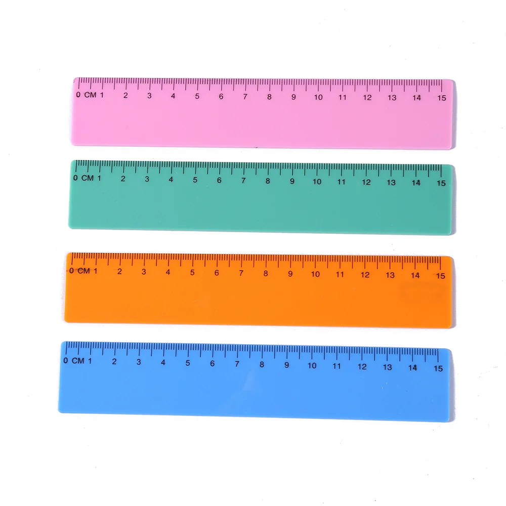 15cm Candy Color Plastic Straight Rulers Mreasuing Drafting Accessories School Office Stationery Supplies Student Drawing tool