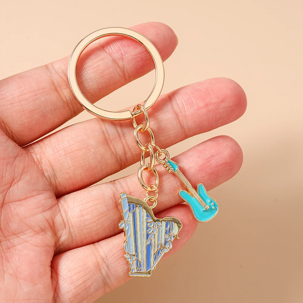 Neuer Musikinstrument-Schlüsselanhänger Violine Schlüsselring Anhänger für Frauen Mädchen Handtaschen-Deko DIY Handgemachter Schlüsselanhänger Geschenke – Detail 19