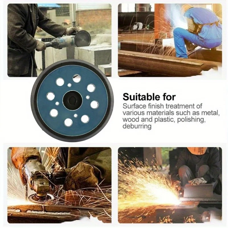 8 Hole 5 Inch  3/4 Eye Blue Black Sanding Pad 125mm Backing Disc Hook Loop For Makita Polisher Sander