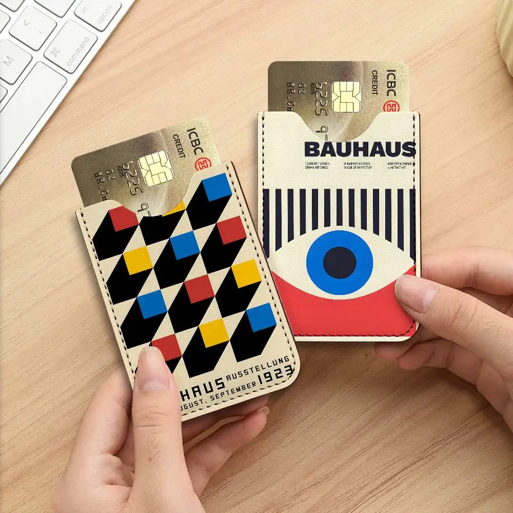 Mid Century Modern Bauhaus Abstract Geometric Credit ID Business Card Holder, Practical Pocket Gift for Outdoor Driving