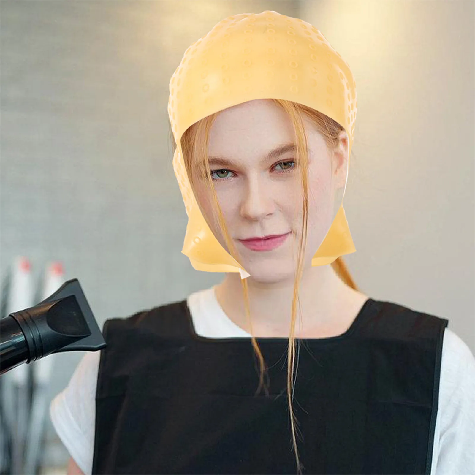 

2Pcs Hair Highlighting Cap Silicone Reusable Pull Through Cap Needle Hair Dye Tools Transparent At Home Salon Highlight At Home