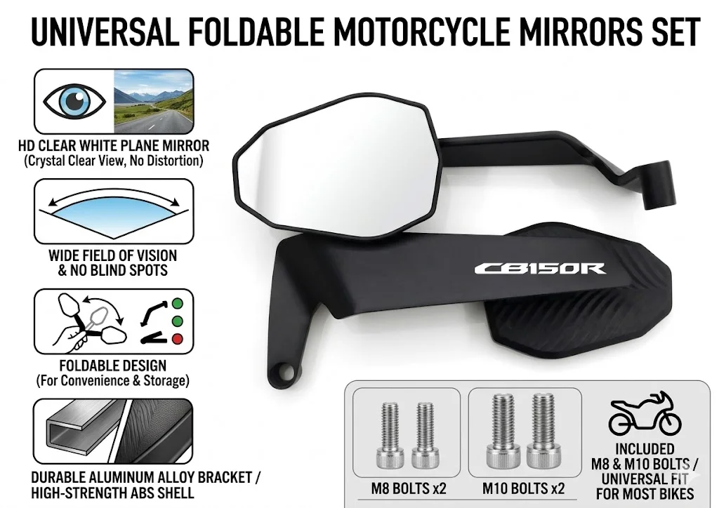 

Modified Wind Wing Motorcycle Side Rearview Mirrors Accessorie For Honda CB125R CB150R CB190R CB250R CB300R CB400 CB500X CB500R