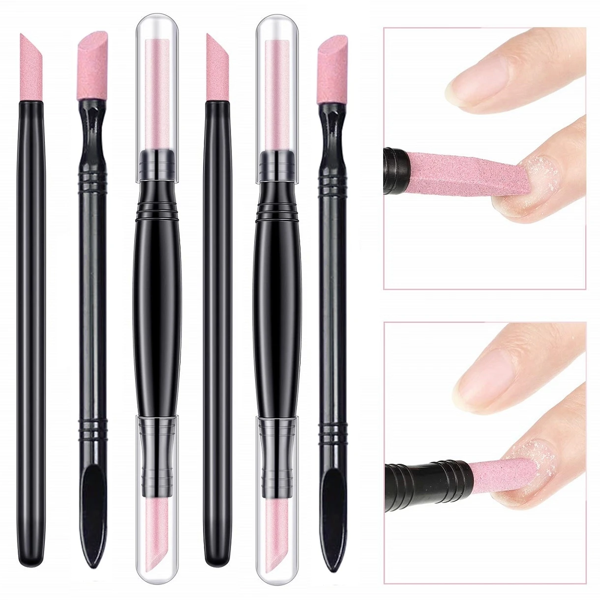 Pumice Stone Nail File Pusher Nails Sanding Sticks Nail Art Pen Cuticle Remover Pushing Dead Skin Trimmer Buffer Manicure Tools