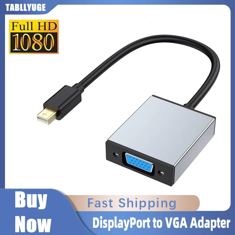 

DisplayPort to VGA Converter Adapter to HD 1080P for Computer Monitor TV Projector Compatible with Lenovo Dell HP and ASUS