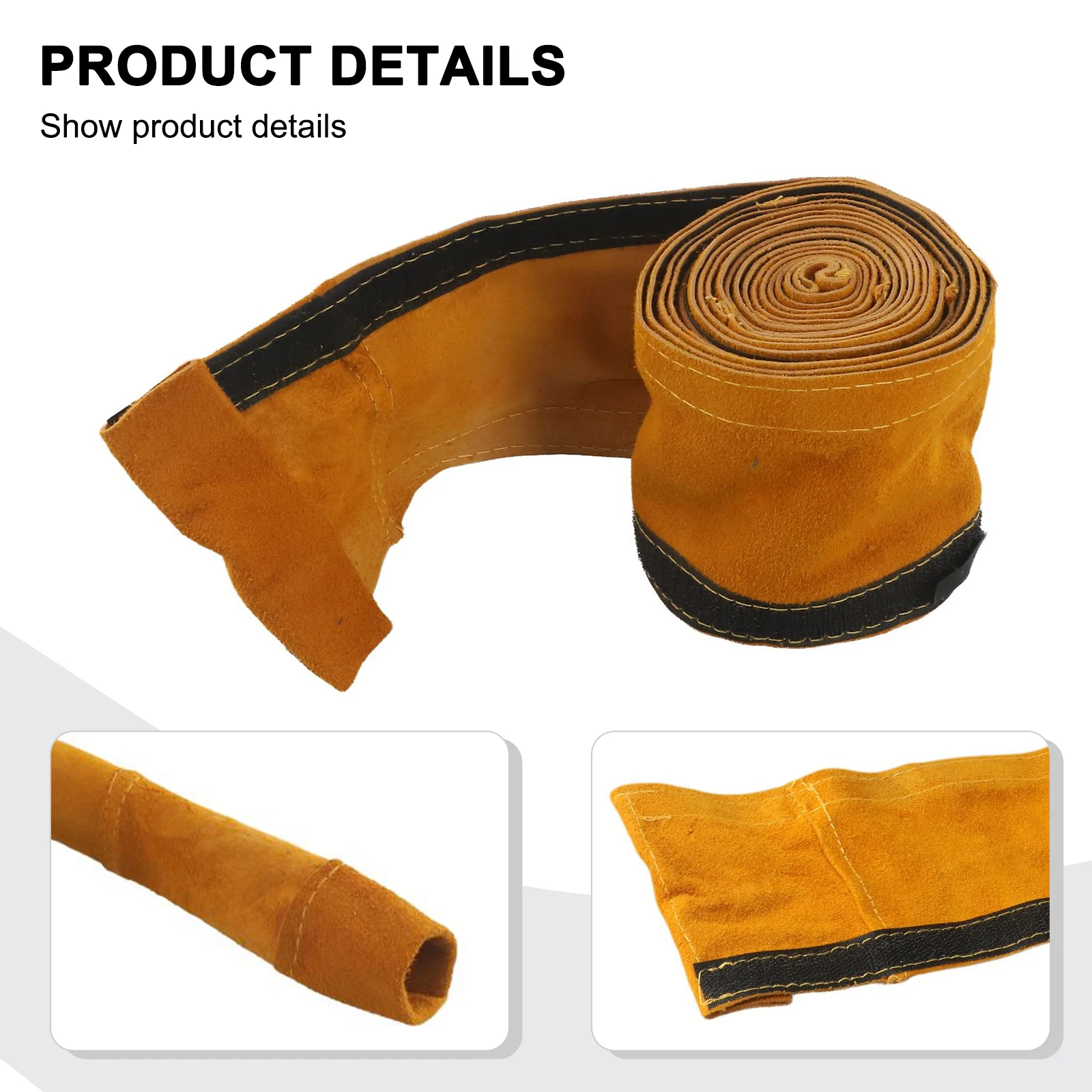 Yellow Leather For Tig For Torch Cable Cover Sleeve Stitched For Mig For Plasma Hose Protector For Welding Equipment 3.5M 7M 10M