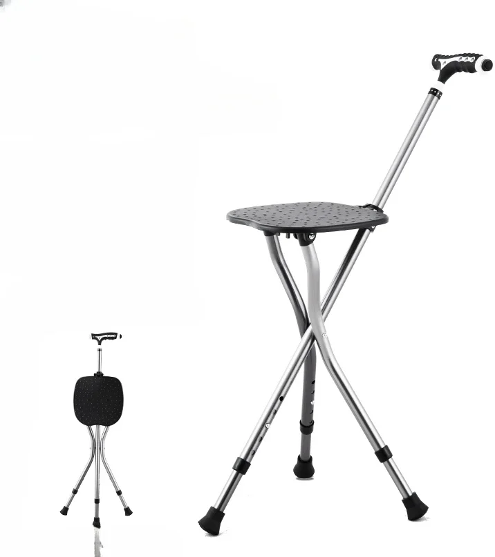 

Crutch stool anti-slip portable seat elderly