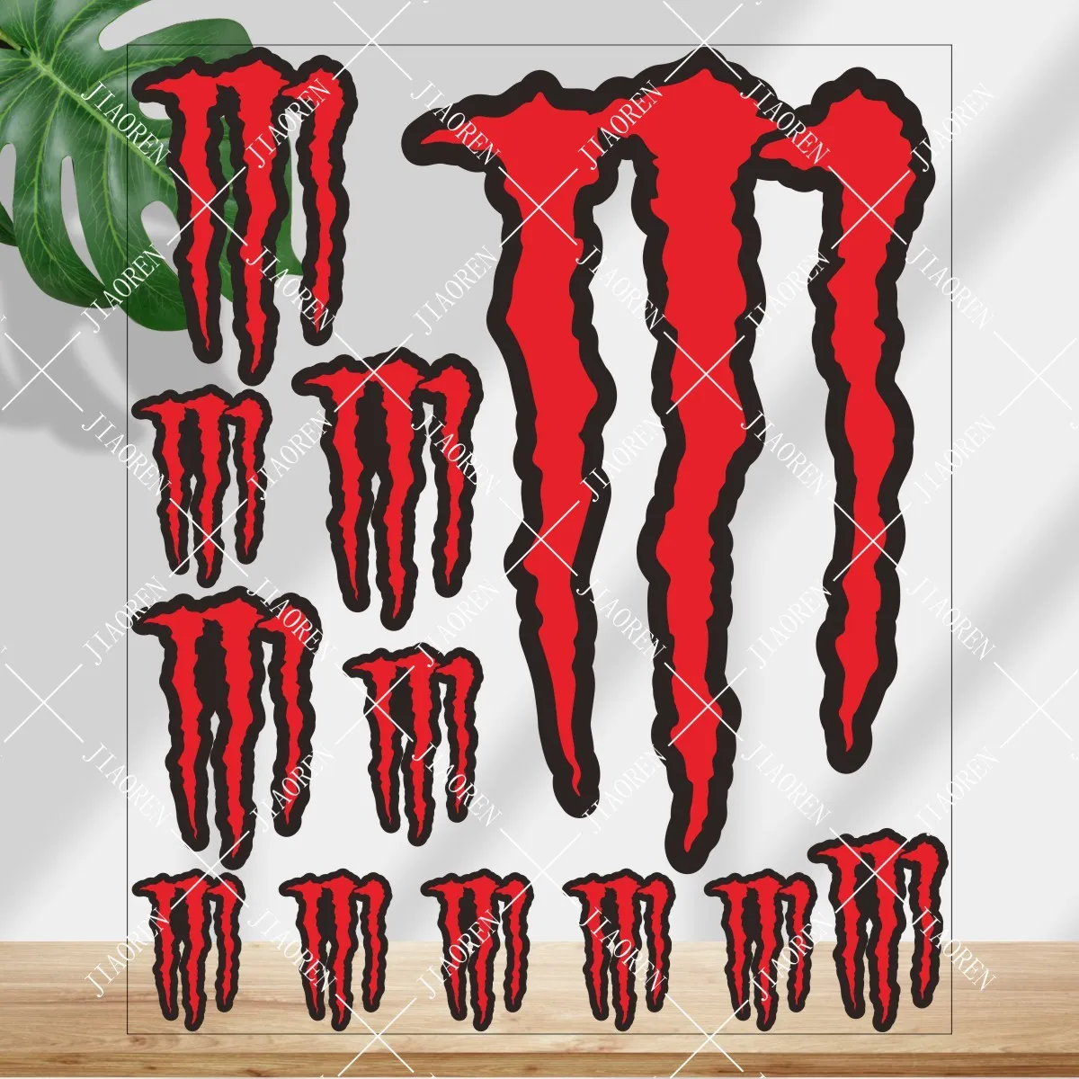 

Рождественская наклейка Monster Energy с красным логотипом, мотоциклетный бак, шлем, комплект светоотражающих наклеек для автомобиля и велосипеда # 2
