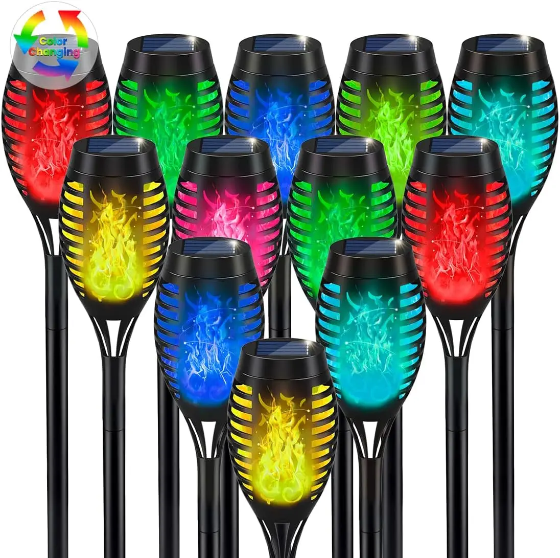 Solar Christmas Lights for Outdoor Holiday Decor, Multicolor Flickering Solar-Powered Christmas Lighting