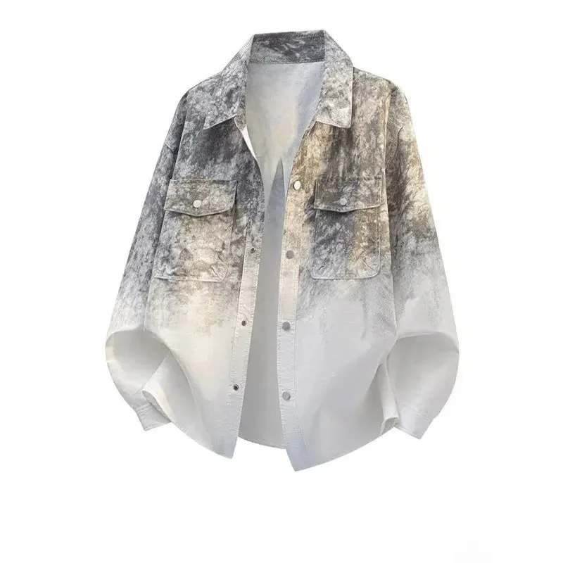 2026 New Fashion Men's Short Sleeve Shirt High-End Lightweight Stylish Trendy Breathable Summer Casual Loose Fit Pocket Design