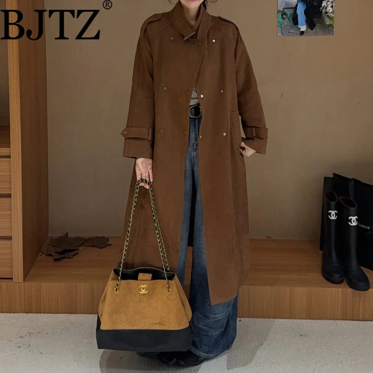 

BJTZ Women’s Fleece Lined Thick Winter Long Coat Jacket Premium Comfortable Outerwear Elegant Casual Minimalist Chic Warm
