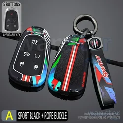 Racing Style Metal Car Key Case Fob Cover for Cadillac Xt5 XTS CTS SRX ATSL XT4 CT6 ATS Escalade ESV DTS ELR STS 2014 - 2018