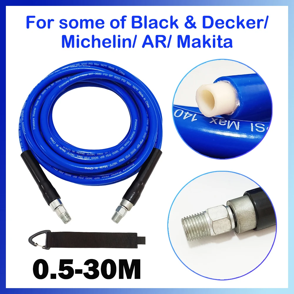 

For Black & Decker/Michelin/ AR/ Makita Pressure Washer Cleaning Hose Pipe Cord Extension Hose Super Flexible Kink Resistant