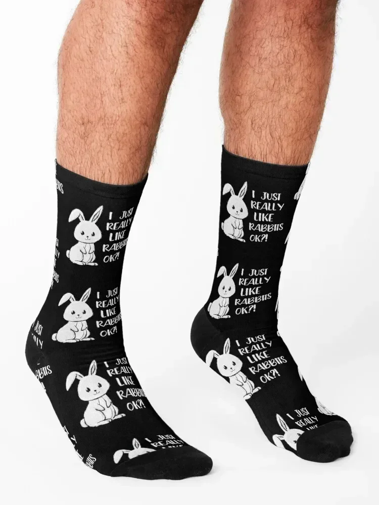 I just really like Rabbits sweet Easter bunny rabbit Socks summer kids gifts moving stockings Mens Socks Women's