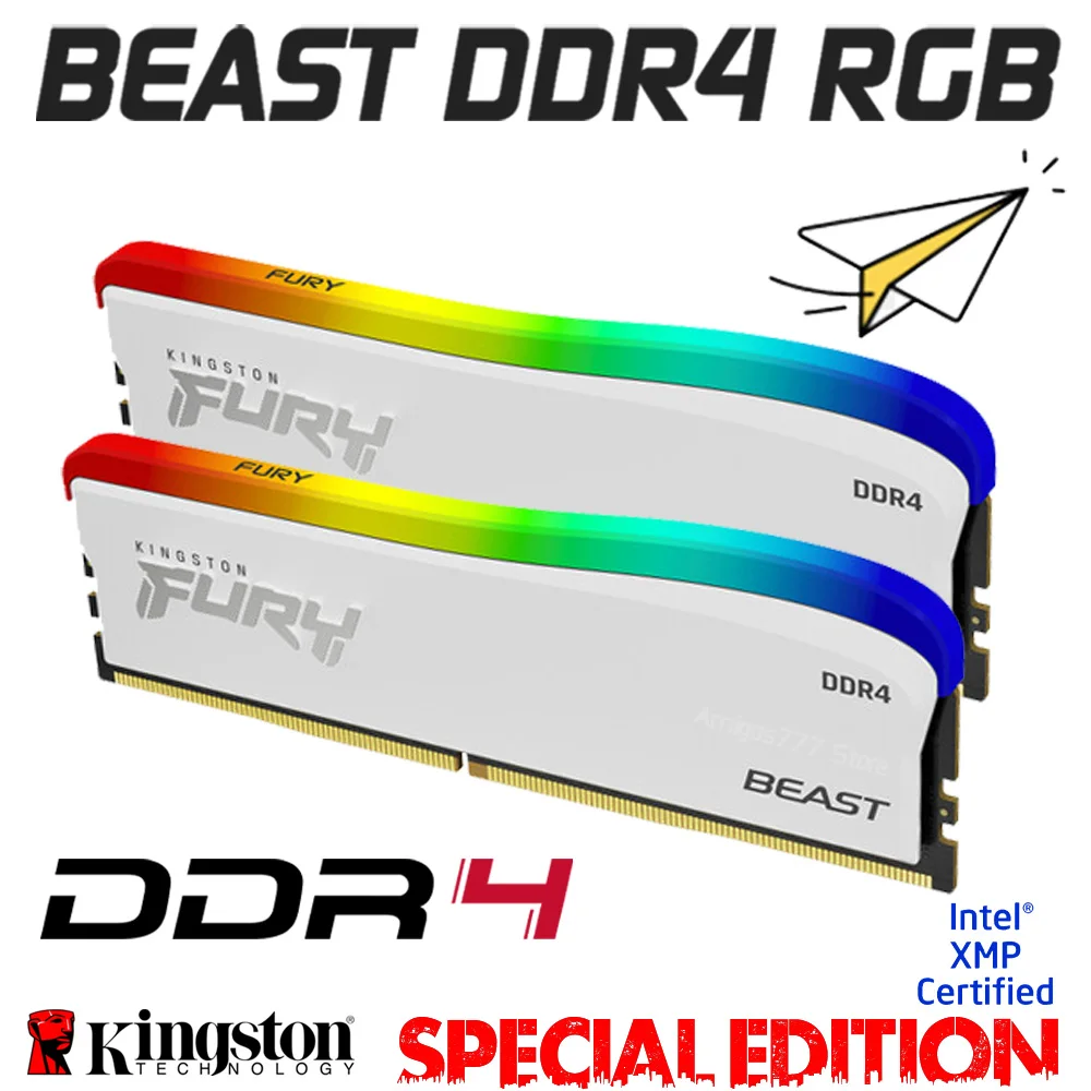 

Kingston memory Fury Beast DDR4 3200MHz 3600MHz 8GB 16GB up to 3600MT/s 17-21-21 1.35V Memoria ddr4 for Desktop Memory Ram New