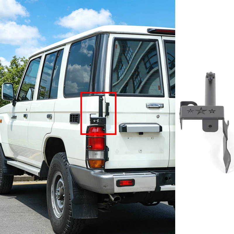 For 2007+ Toyota LC71 LC76 Carbon Steel Black Car Tailgate Flagpole Antenna Bracket Antenna Base Accessories Auto Accessories