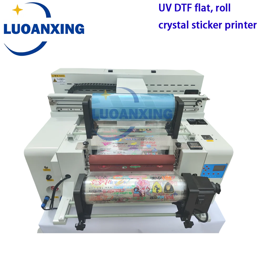 UV DTF Printer 3*xp600 print heads Inkjet Printers Roll To Roll Sticker Printing Machine For A/B Film Flatbed UV DTF Printer