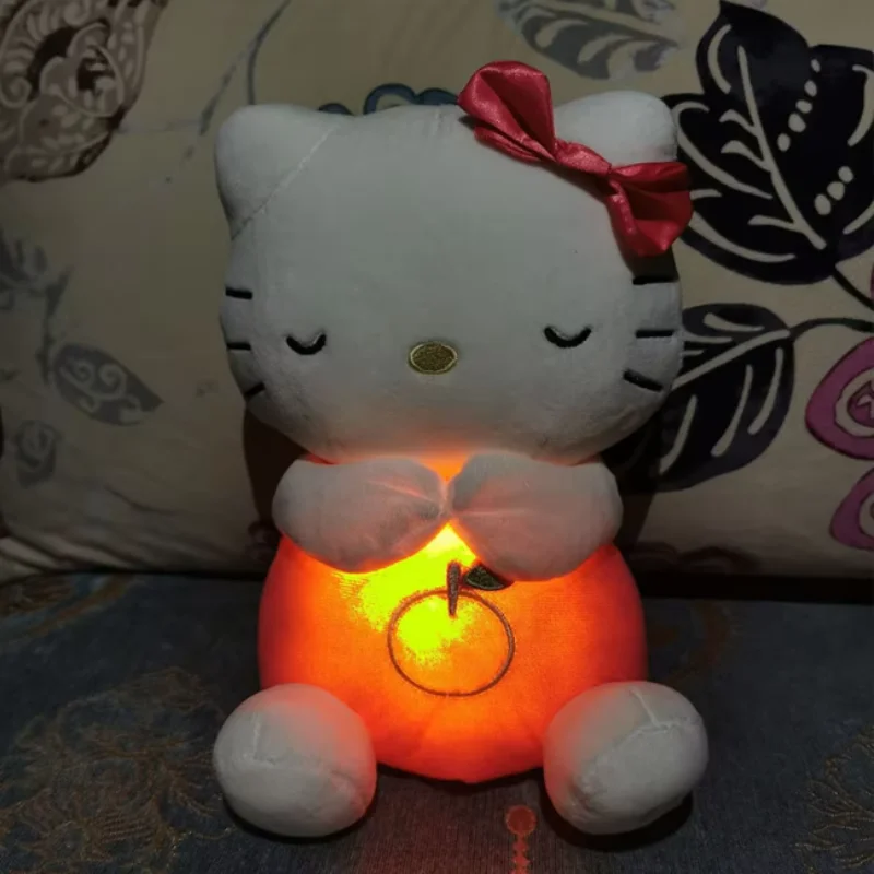 Kawaii Sanrio Hello Kitty Plush Doll Baby Sleeping Companion Soothing With Breathing Air Bag And Light Doll Breathing Toys Gifts