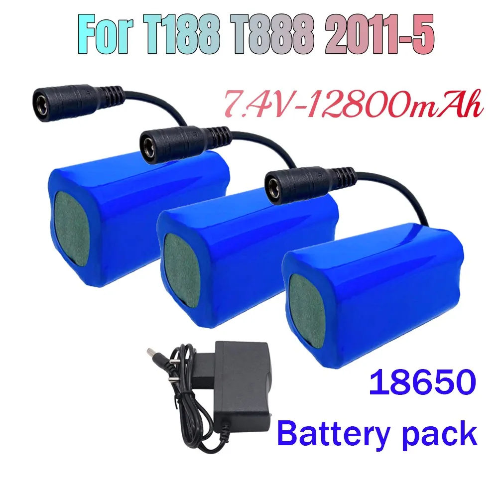 بطارية ليثيوم تستخدم ل T188 T888 2011-5 التحكم عن بعد البحث الطعم قارب قطع الغيار RC لعبة اكسسوارات 2s2p 7.4 فولت 12800mah