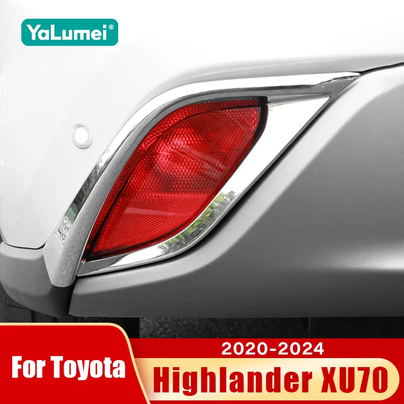 

For Toyota Highlander XU70 2020 2021 2022 2023 2024 Kluger Car Rear Fog Lamp Decoration Cover Exterior Accessories