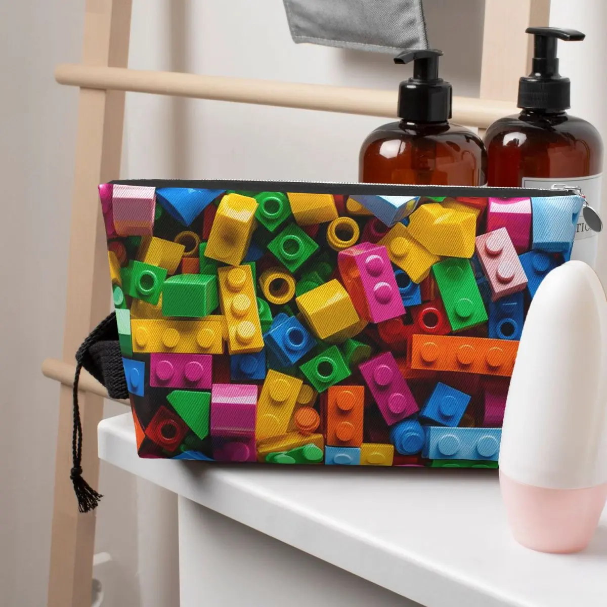 

Lego Texture 2 Women Cosmetic Bag Travel Makeup Organizer Pouch Toiletry Storage Dopp Kit Case