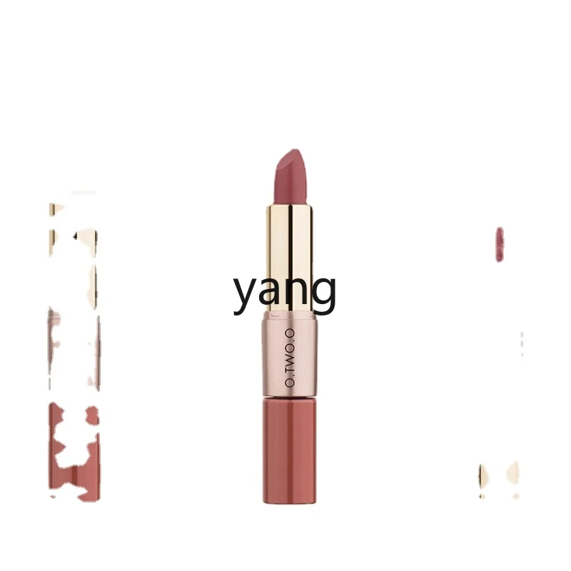 L'm'm Milk Tea Color Lip Lacquer European and American Makeup Niche Brand Matte Finish Female Double-Headed Gray Nude Color