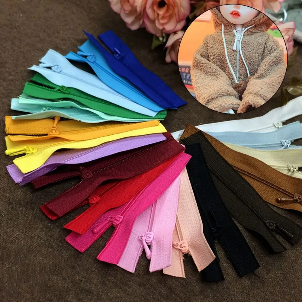 5pcs/set High Quality 5cm 20 Colors Handmade Sewing Scrapbooking Doll Clothing Zippers Mini Zipper Garment Applique