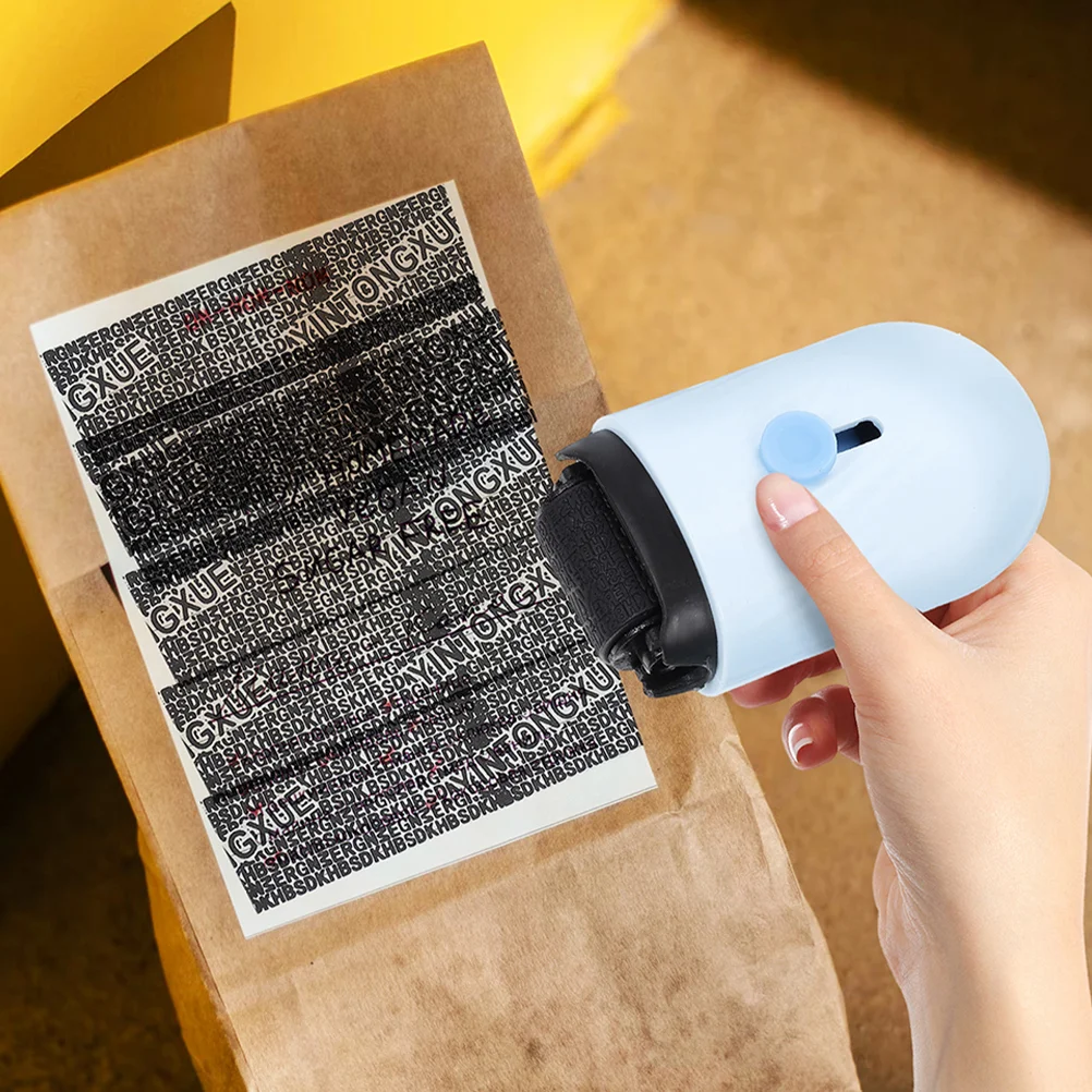2-teiliger Unboxing Corrector Privacy Ink Roller Stempel Briefmarken Informationsschutz Stamper Abs Office Security Tool mit