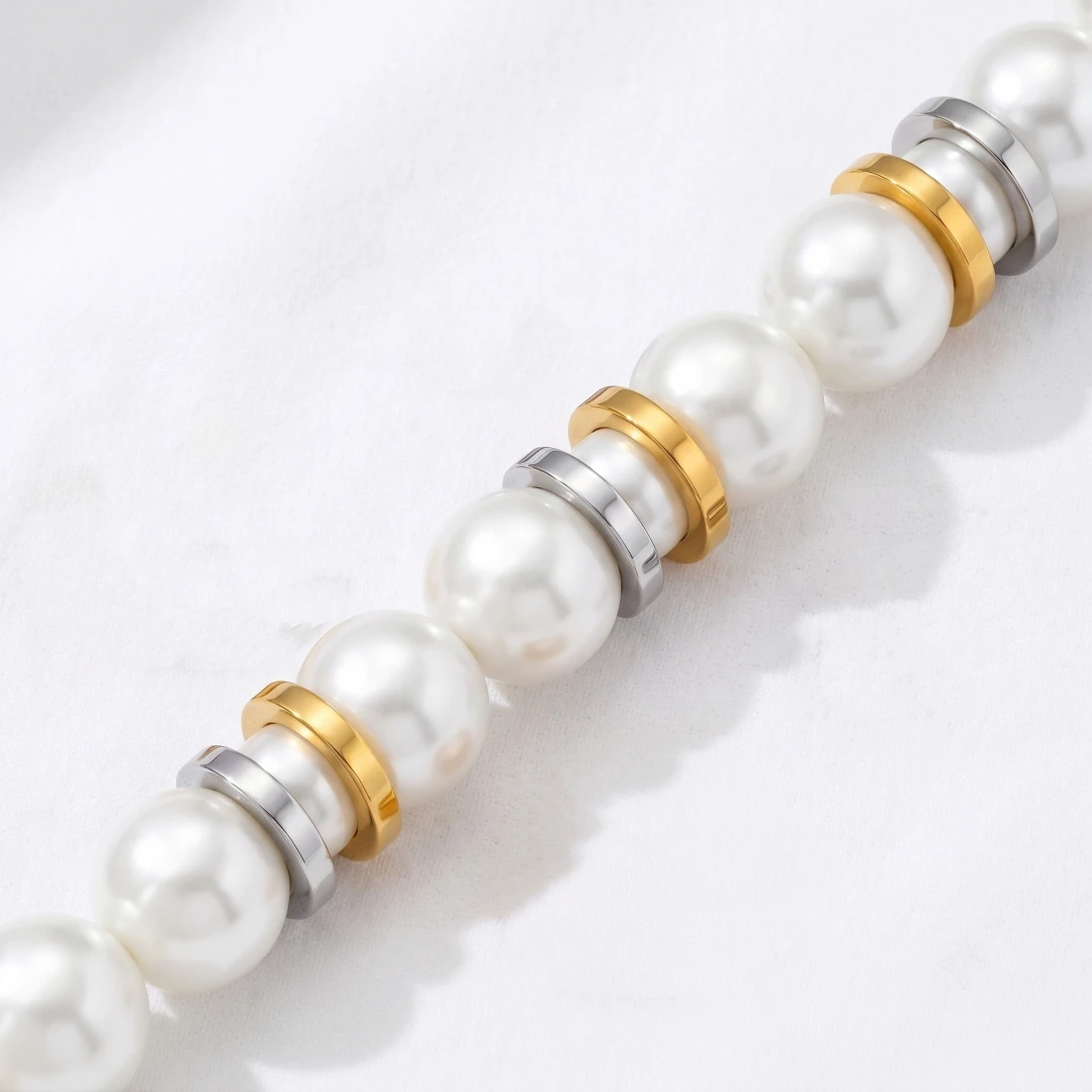 10 Stück Edelstahl-Abstandshalterperlen mit großem Loch, flach und rund, lose Perlen für DIY-Armbänder, Halsketten und Schmuckherstellung – Detail 5