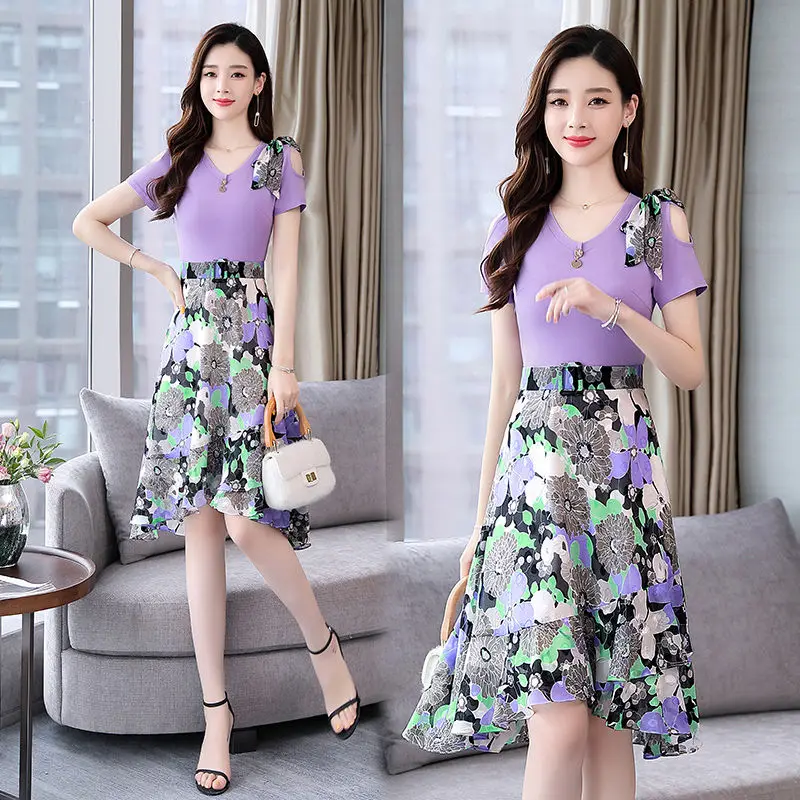 Robe florale en mousseline de soie, nouveau Style d'été, robe cintrée à la mode pour femmes, avec une fée comme un tempérament, 2025