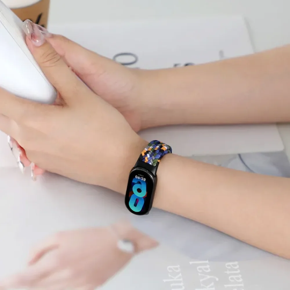 Nylon Solo Loop Strap for Xiaomi Mi Band 10 Braided Elastic Stretchable Watchbands correa bracelet on Miband 10 9 8 mi band9 NFC image 5