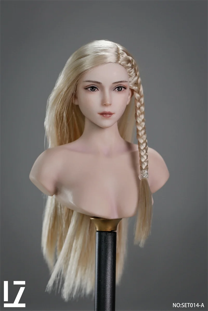 LZ TOYS SET014 1/6 Scale Female Long Straight Hair Asia Girl Hair Transplant Head Sculpture Fit 12