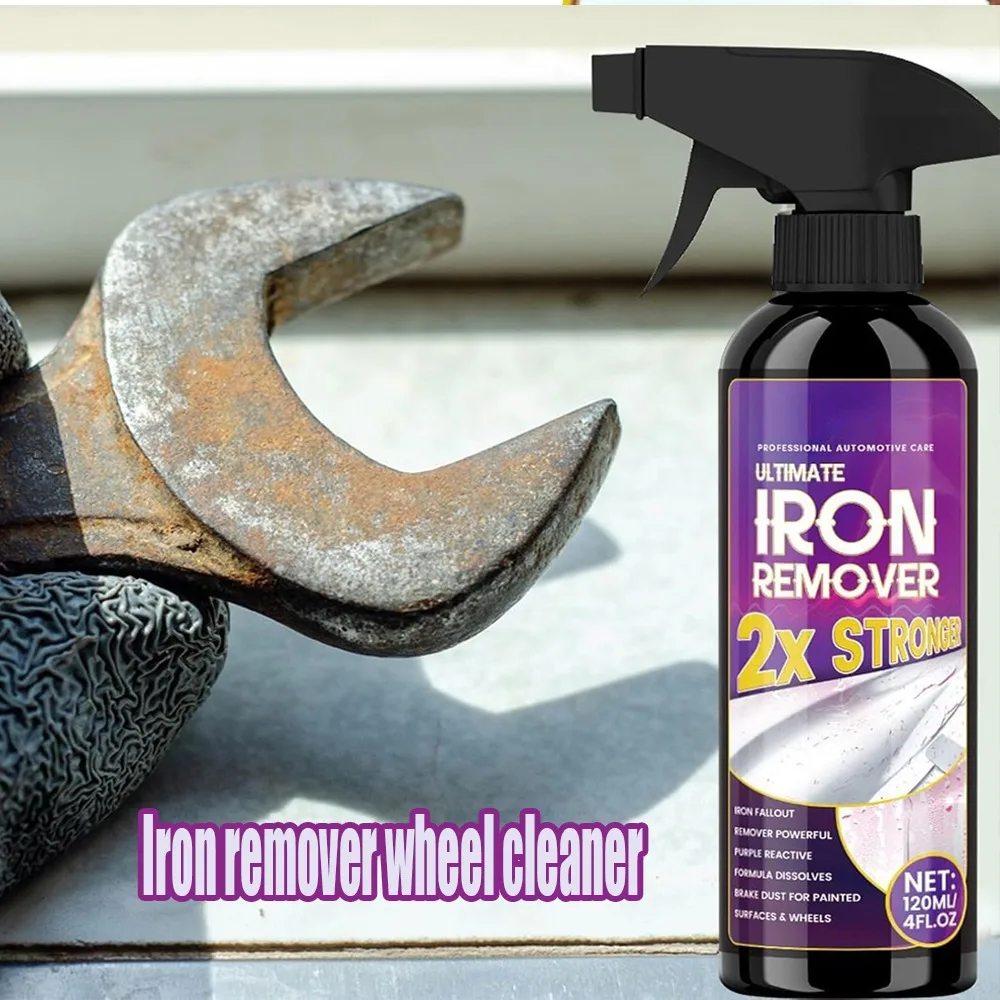 Car Scratch Remover Rust Protection 120ml Iron Stain Cleaner Shine Detail Spray Rust Remover Iron Dissolver Metal Polish