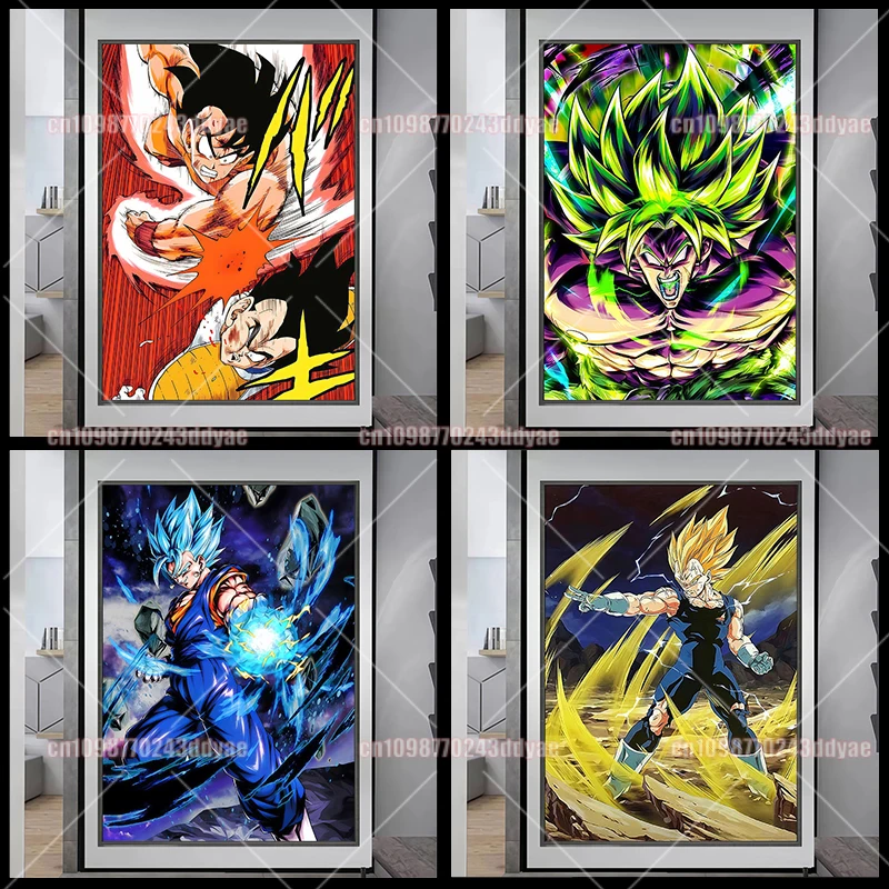 

Classic Hot-blooded Anime Dragon Ball Goku Vegeta Poster Printing High-quality Canvas Painting Home Decoration Mural Painting