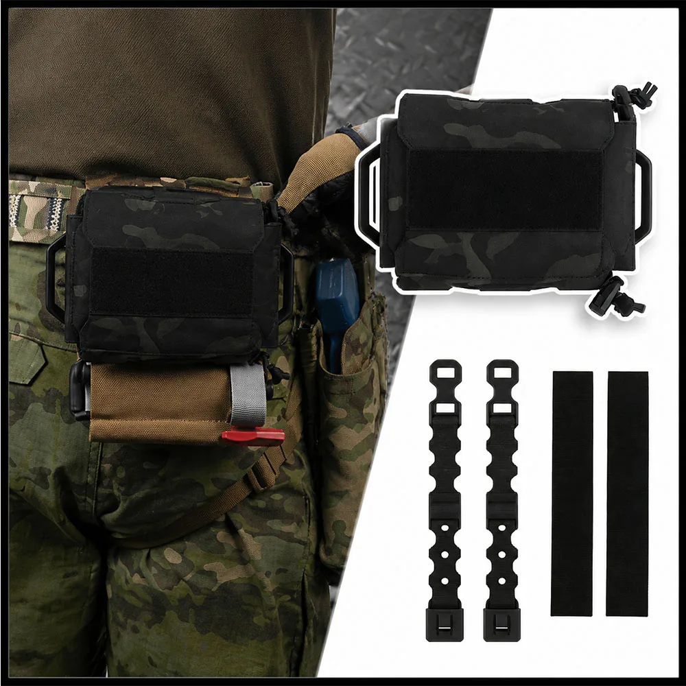 戦術的な-ifak-ポーチ-2-ピースモジュラー-molle-医療バッグクイックリリース応急処置ユーティリティウエストパック屋外キャンプ狩猟ギア