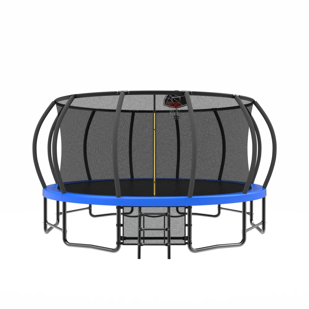 

Батут длиной 15 футов с баскетбольным кольцом — батуты для отдыха с лестницей, сумкой для обуви и оцинкованным антикоррозийным покрытием