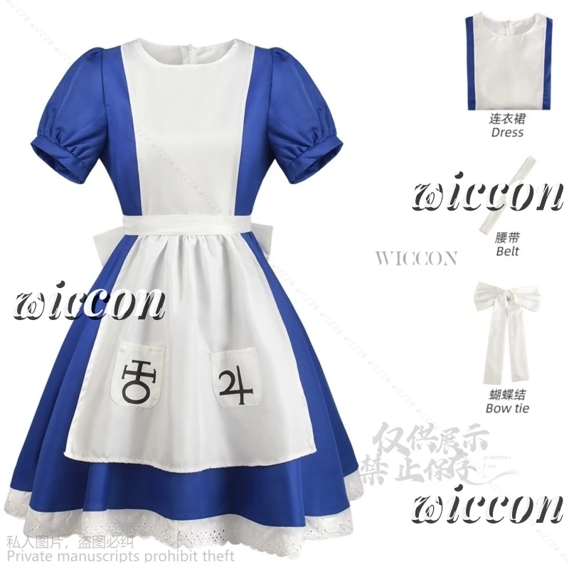 Alice Madness Maid Tablier fur s pour femmes et filles, Anime Game Corrélation, Lolita Cosplay Costume, Halloween Party