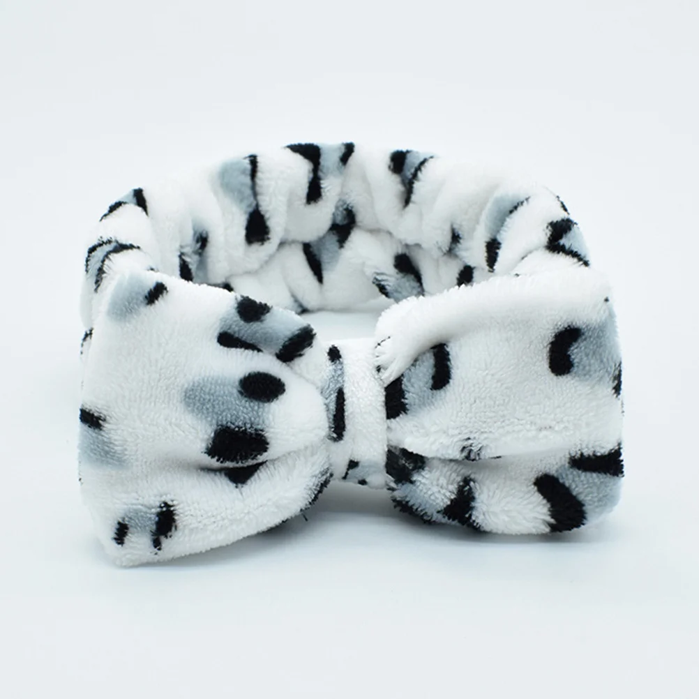 

7Pcs Adorable Coral Fleece Bowknot Headband Set Face Washing Makeup Hoops for Women Mixed Color Face Washing Headband