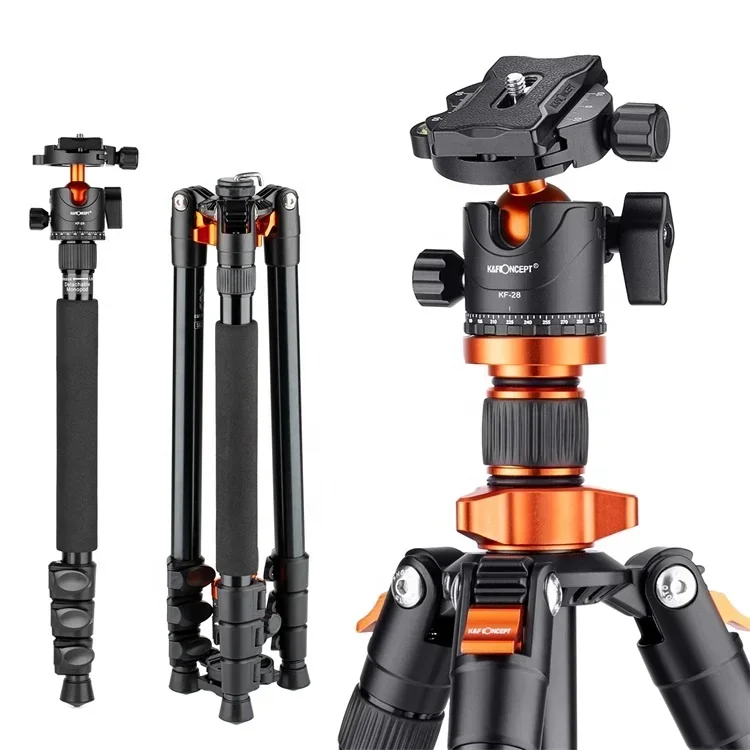 K254A3+BH-28L KF09.089V1 K&F Concept overhead camera tripod  monopod tripod hand tripod for camera for video cameras heavy