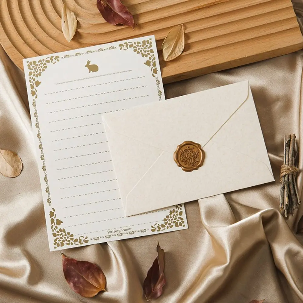 10pcs Vintage Envelopes Set Sheepskin Envelope Invitation Card Decoration Letter Paper Set Bronzed Seal Romantic